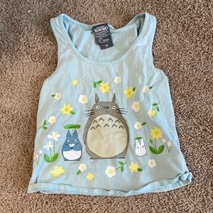 my neighbor totoro studio ghibli cropped tank top light blue